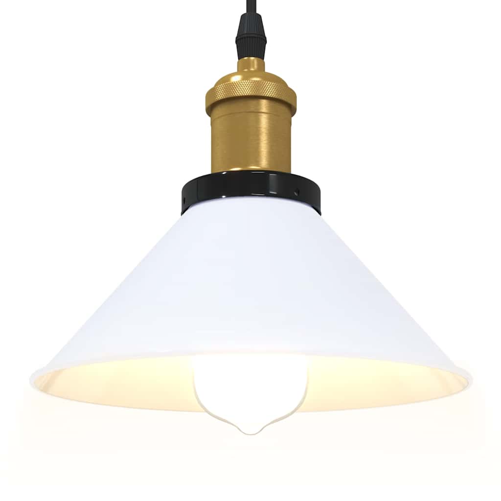 Pendelleuchte Höhenverstellbar E27 Weiß Glänzend Ø 22 cm Metall