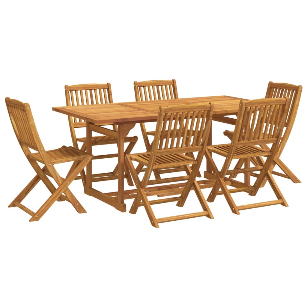 7-tlg. Garten-Essgruppe 180x90x75 cm Massivholz Akazie
