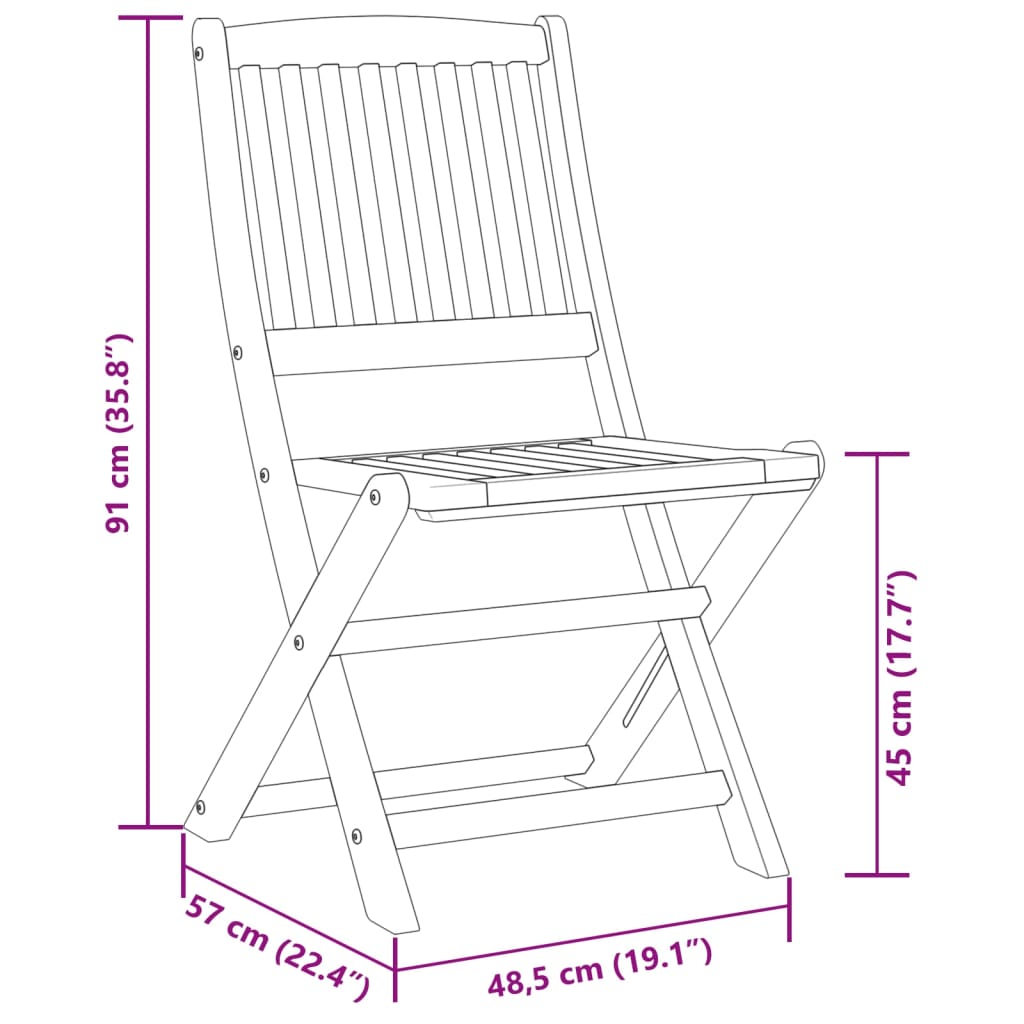 7-tlg. Garten-Essgruppe 180x90x75 cm Massivholz Akazie