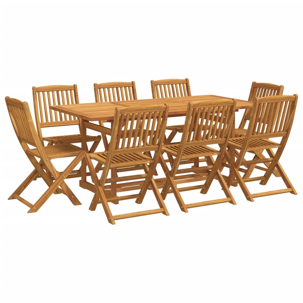 9-tlg. Garten-Essgruppe 180x90x75 cm Massivholz Akazie