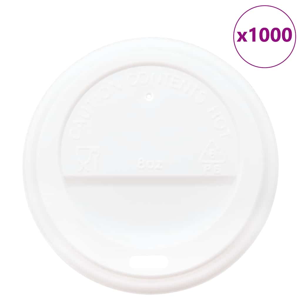 Deckel für Pappbecher Ø80 mm 8oz 1000 Stk. Weiß Kunststoff