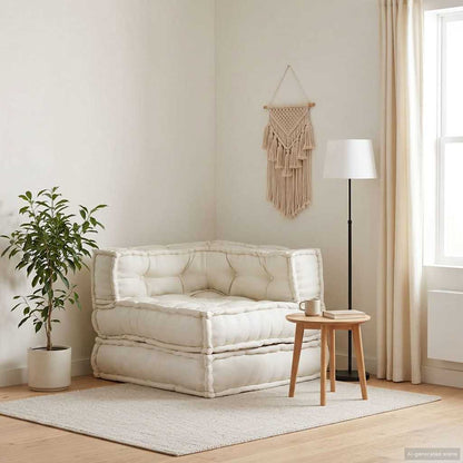Modulares Sofaelement Creme 70x70x54 cm Stoff
