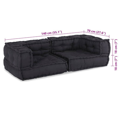 2-Sitzer-Modulsofa Anthrazit 140x70x36 cm Stoff