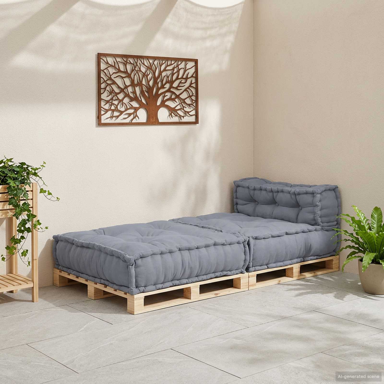 Modulare Sofagarnitur Grau 70 x 70 x 56 cm Stoff