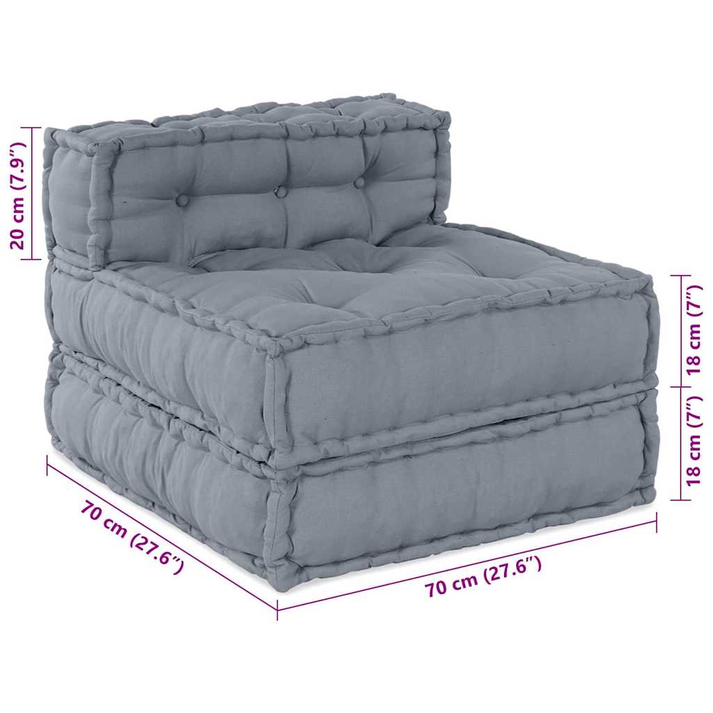 Modulare Sofagarnitur Grau 70 x 70 x 56 cm Stoff