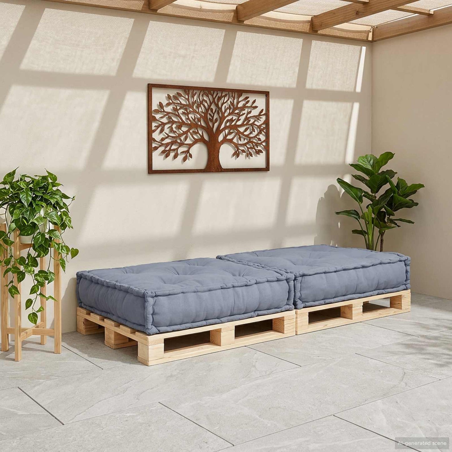 Modulare Sofagarnitur Grau 70 x 70 x 36 cm Stoff