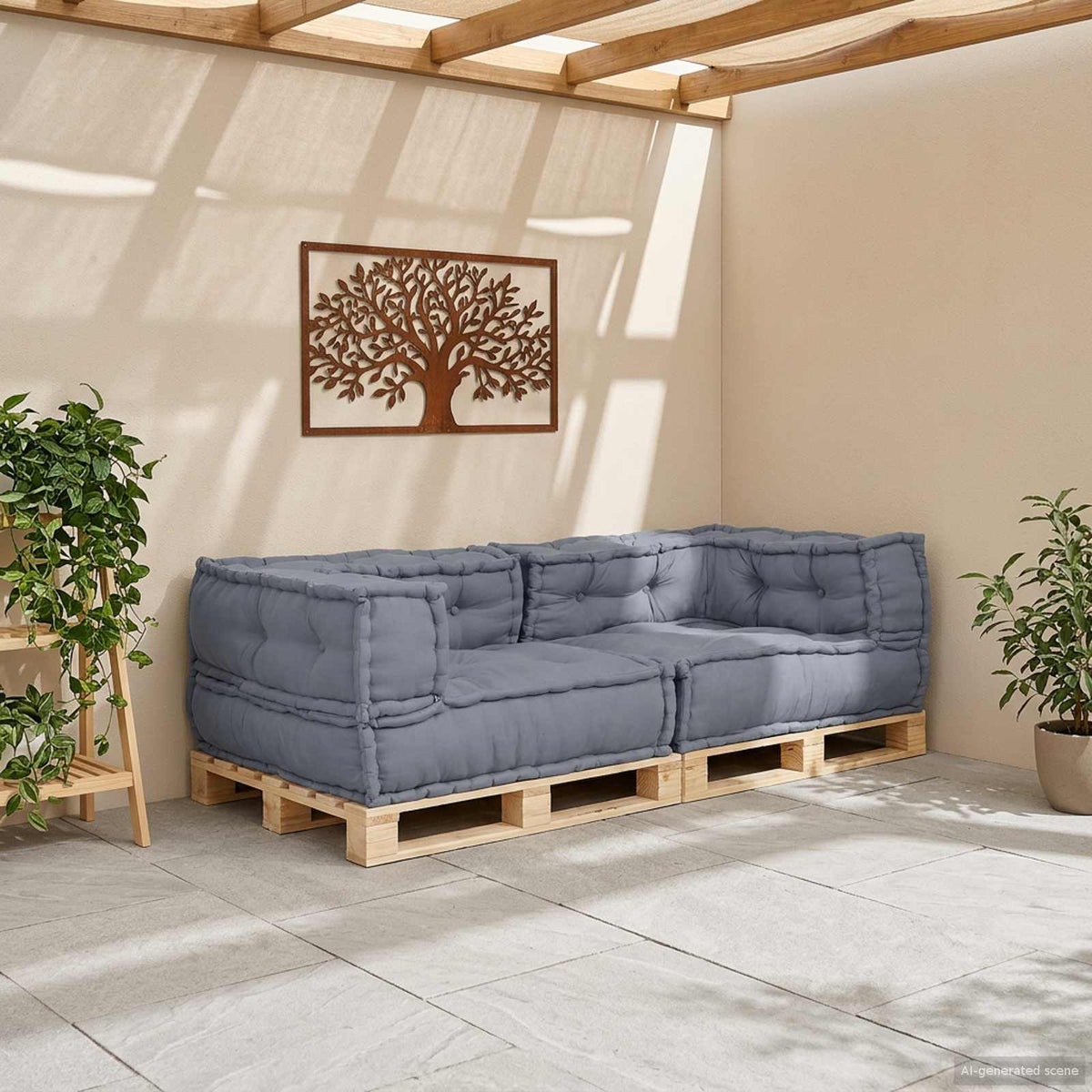 Modulare Sofagarnitur 3 stk. Stoff Grau 140 x 70 x 36 cm