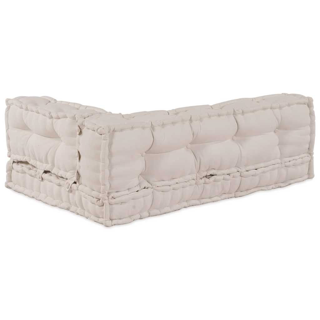 Pallet Sofa Kissen 3 stk. Stoff Creme 120 x 80 x 34 cm