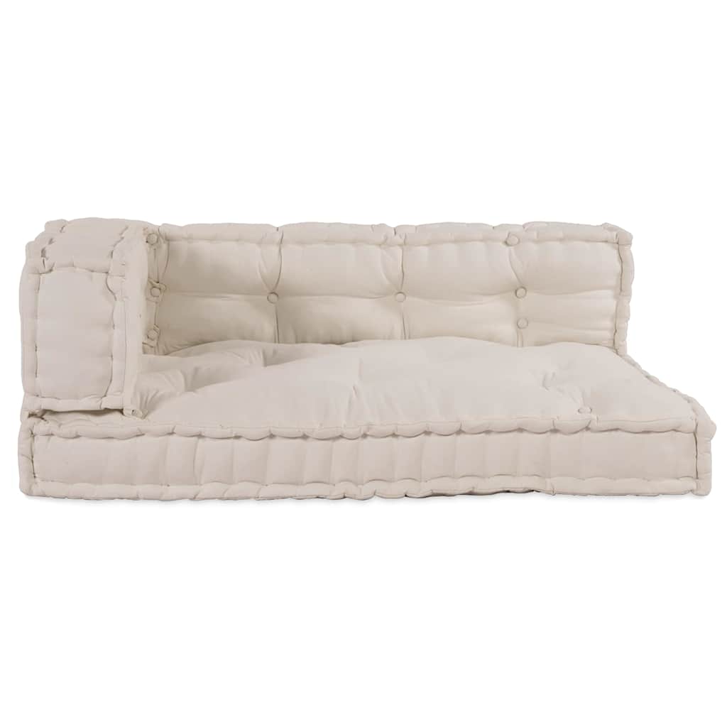 Pallet Sofa Kissen 3 stk. Stoff Creme 120 x 80 x 34 cm