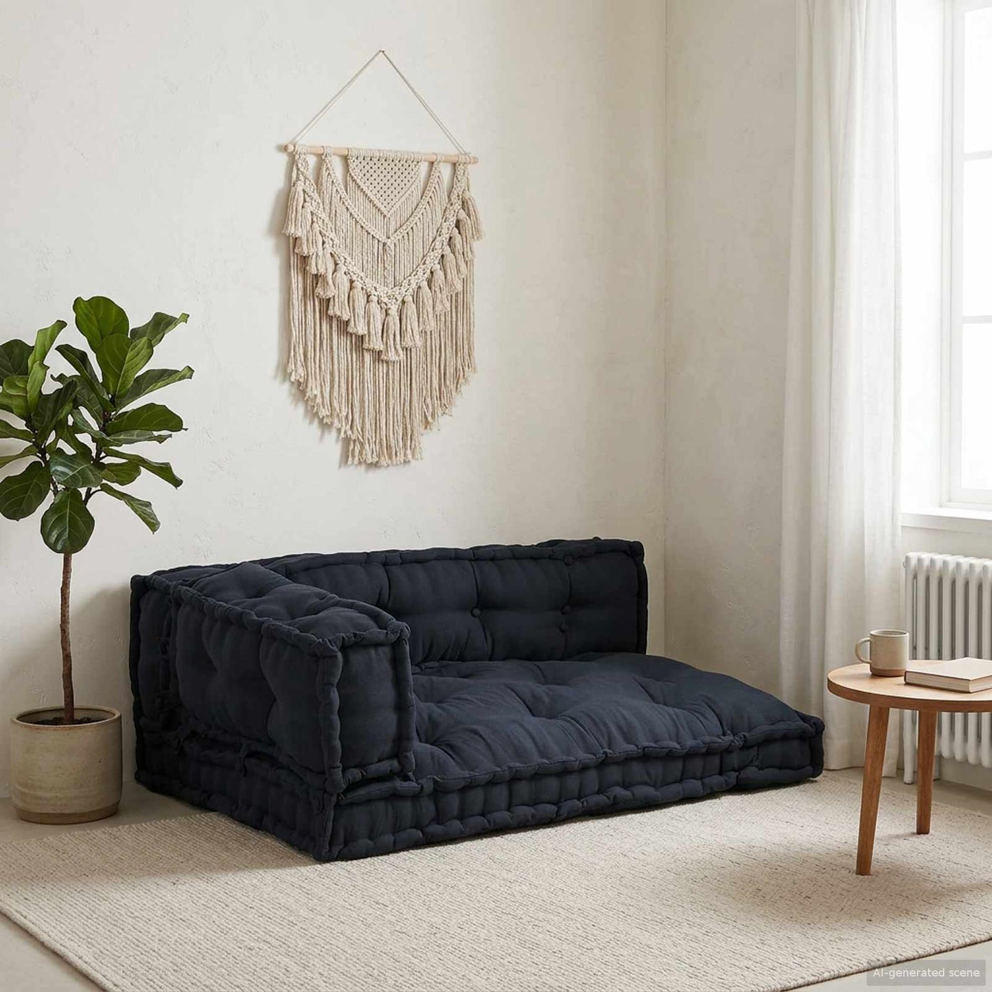 Pallet Sofa Kissen 3 stk. Stoff Anthrazit 120 x 80 x 38 cm