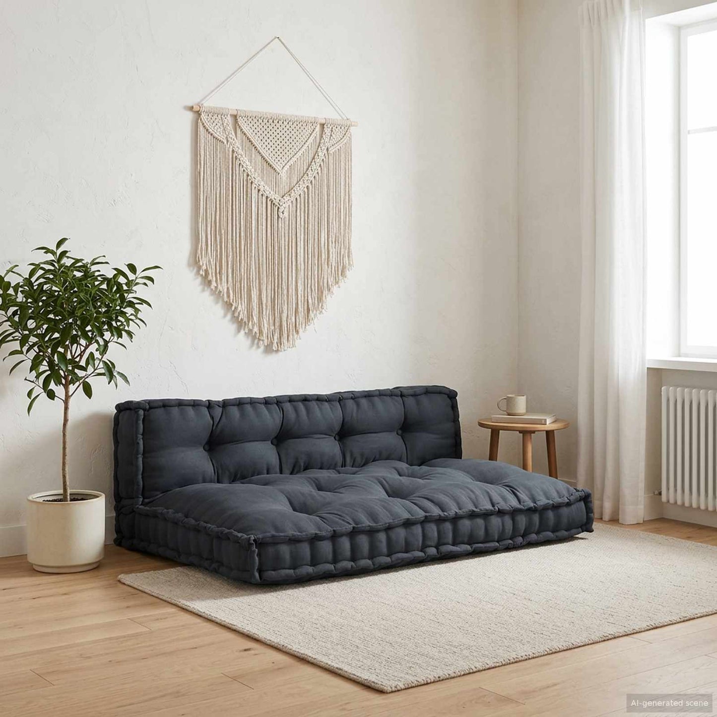 Pallet Sofa Kissen 2 stk. Stoff Anthrazit 120 x 80 x 38 cm