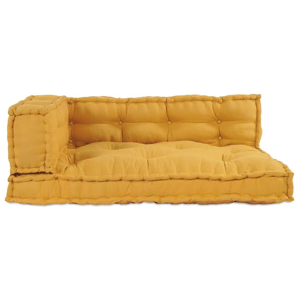 Pallet Sofa Kissen 3 stk. Stoff Gelb 120 x 80 x 38 cm