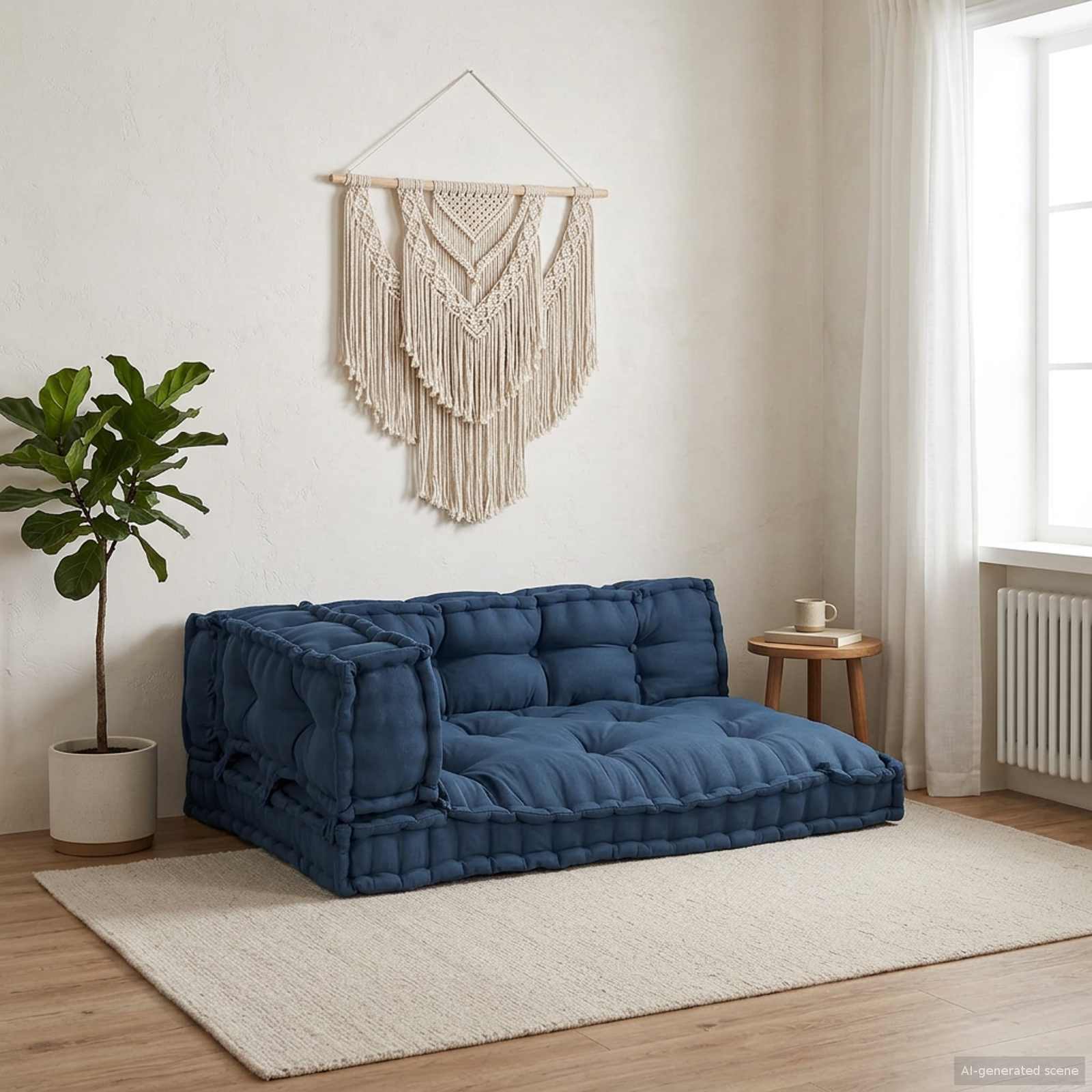 Pallet Sofa Kissen 3 stk. Stoff Indigo 120 x 80 x 38 cm