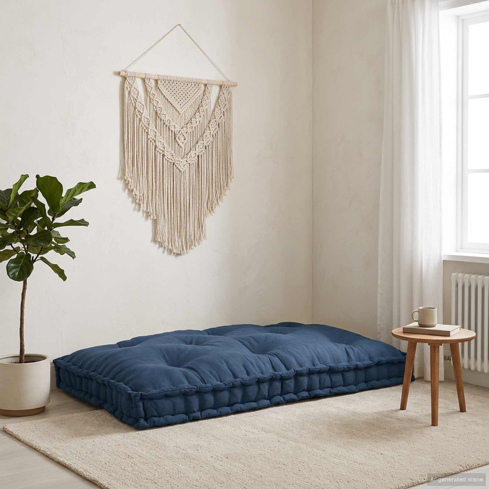 Pallet Sofa Kissen Indigo 120 x 80 x 12 cm Stoff