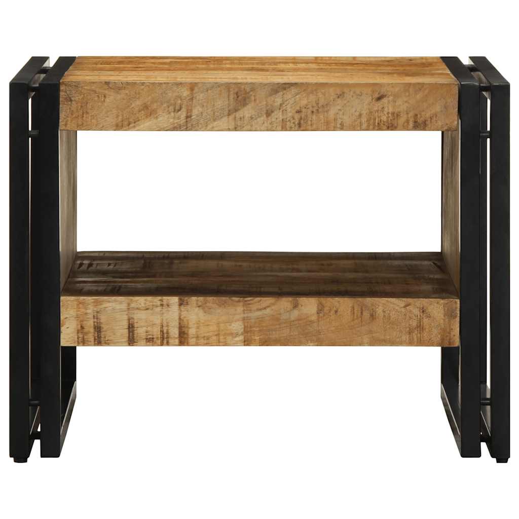 Couchtisch 50x50x38 cm Raues Massivholz Mango