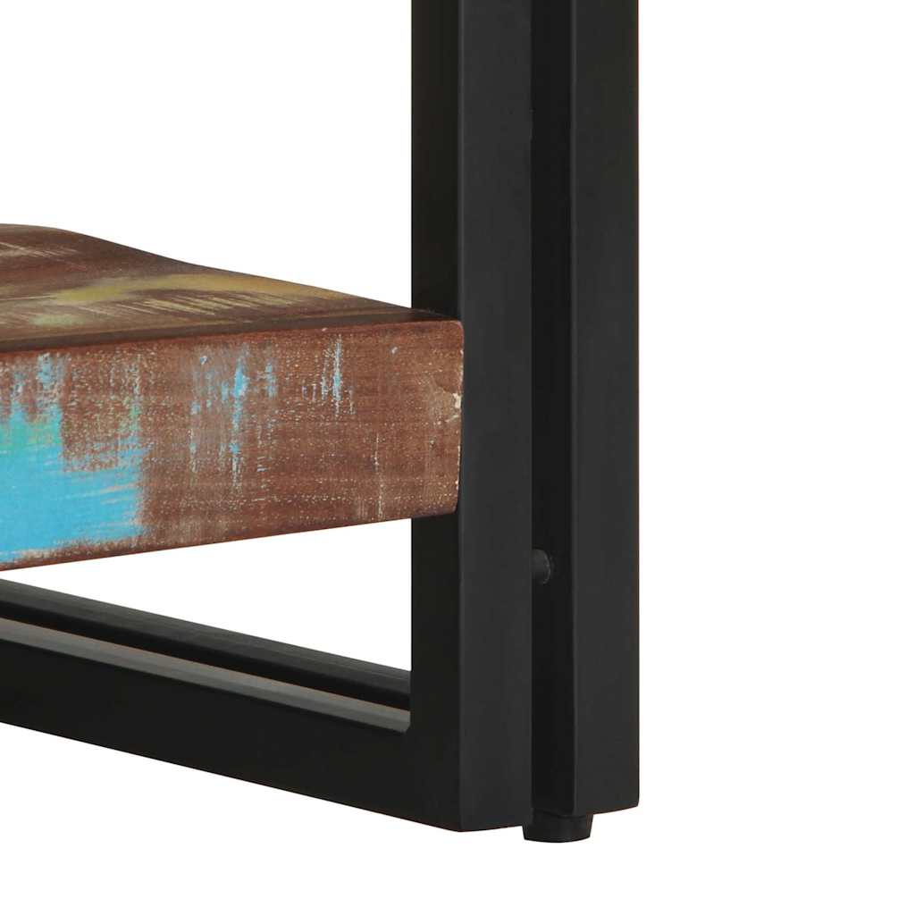 Table basse multicolore 70x50x38 cm bois de récupération bois massif
