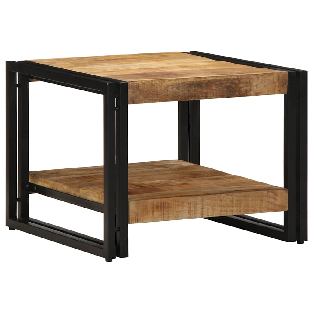 Couchtisch 50x50x38 cm Raues Massivholz Mango