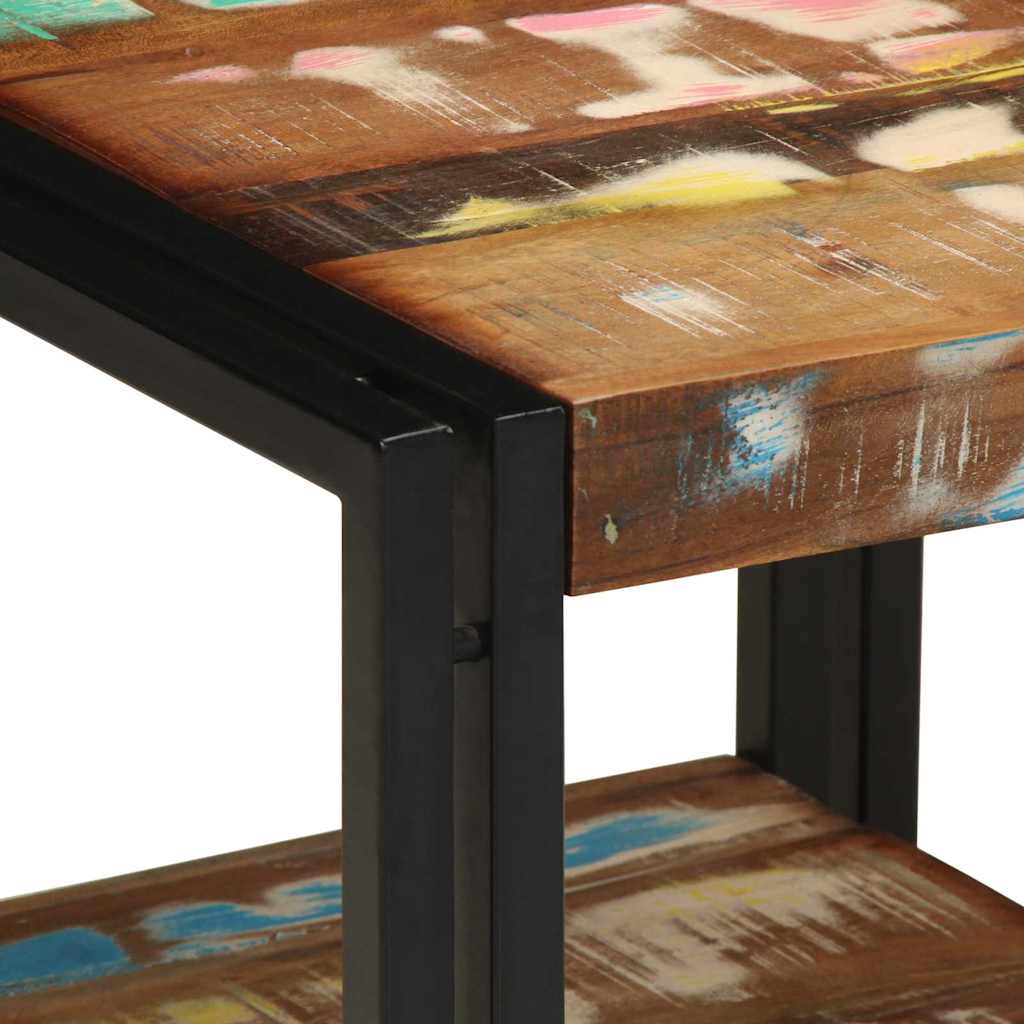 Couchtisch 40 x 40 x 38 cm Massives upgecyceltes Holz