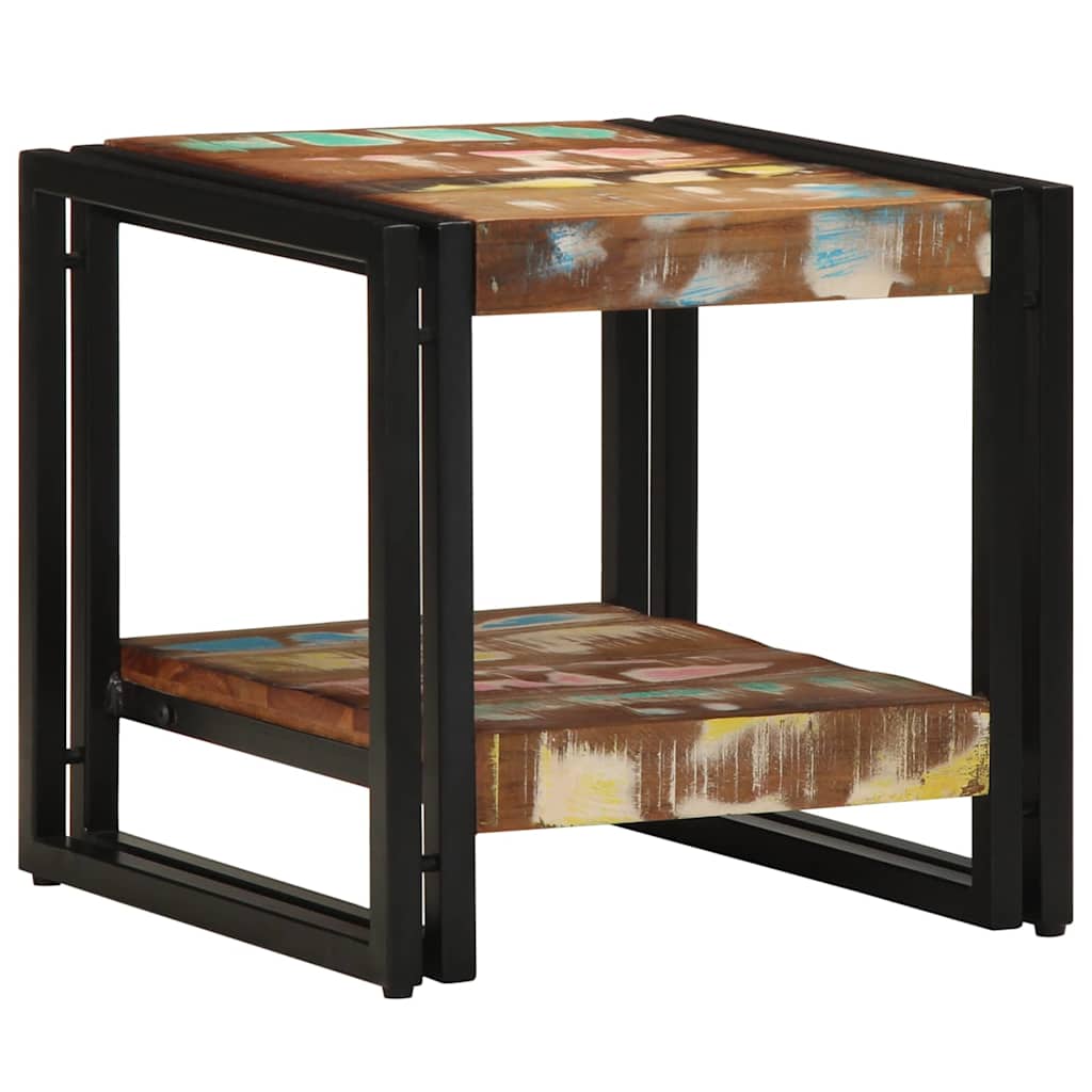 Couchtisch 40 x 40 x 38 cm Massives upgecyceltes Holz