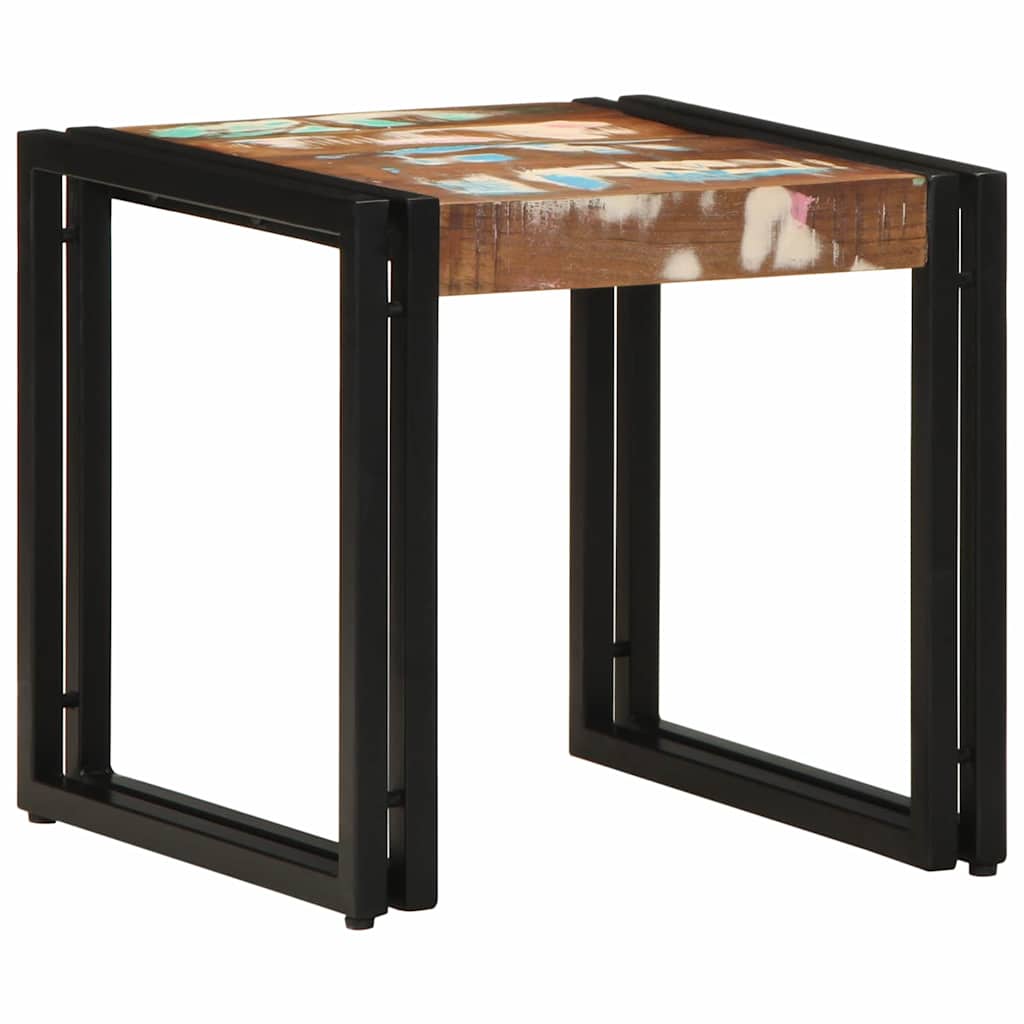 Couchtisch 40 x 40 x 38 cm Massives upgecyceltes Holz