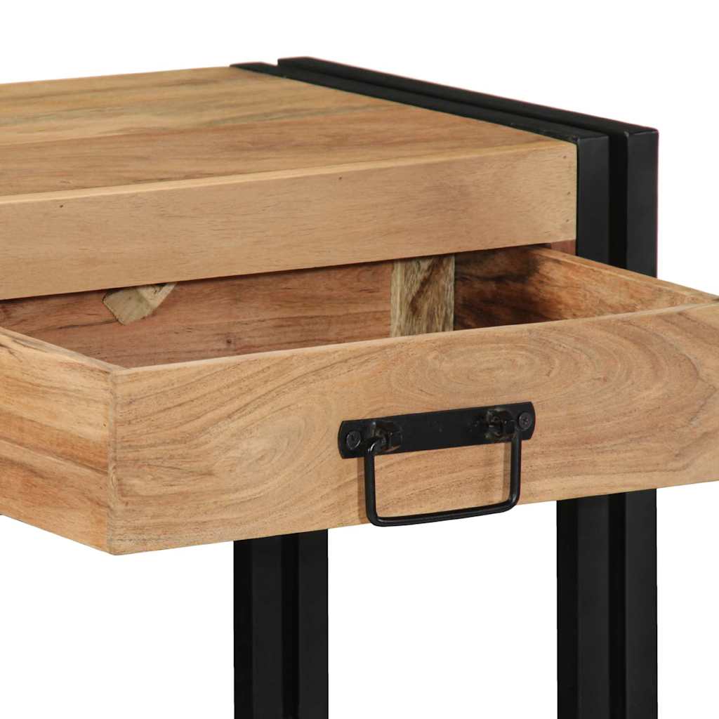 Konsolentisch mit Regal Braun 90 x 33 x 75 cm Massivholz Akazie