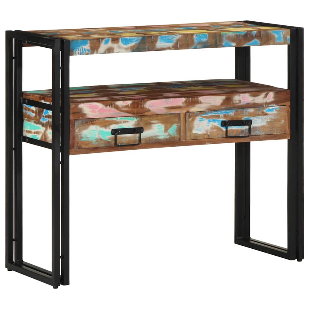 Konsolentisch 90 x 33 x 75 cm Massives upgecyceltes Holz