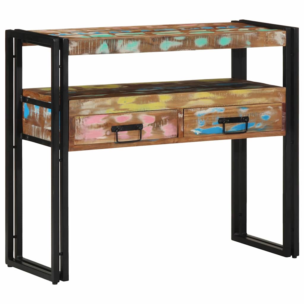 Konsolentisch 90 x 33 x 75 cm Massives upgecyceltes Holz