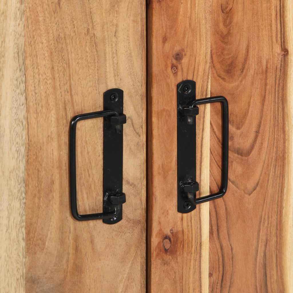 Schuhschrank mit Tür Schwarz 30 x 30 x 40 cm Massivholz Akazie