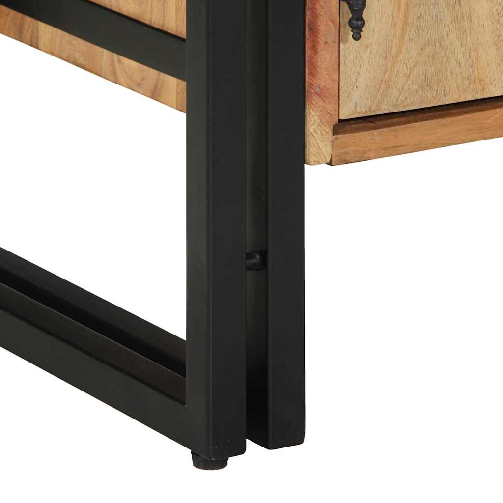 Schuhschrank mit Tür Schwarz 30 x 30 x 40 cm Massivholz Akazie