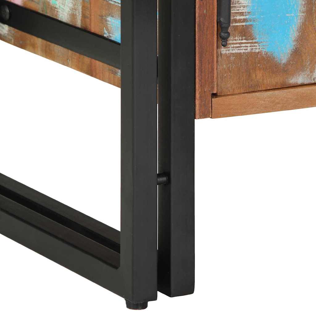 Schuhschrank mit Tür Schwarz 30 x 30 x 40 cm Massivholz Altholz