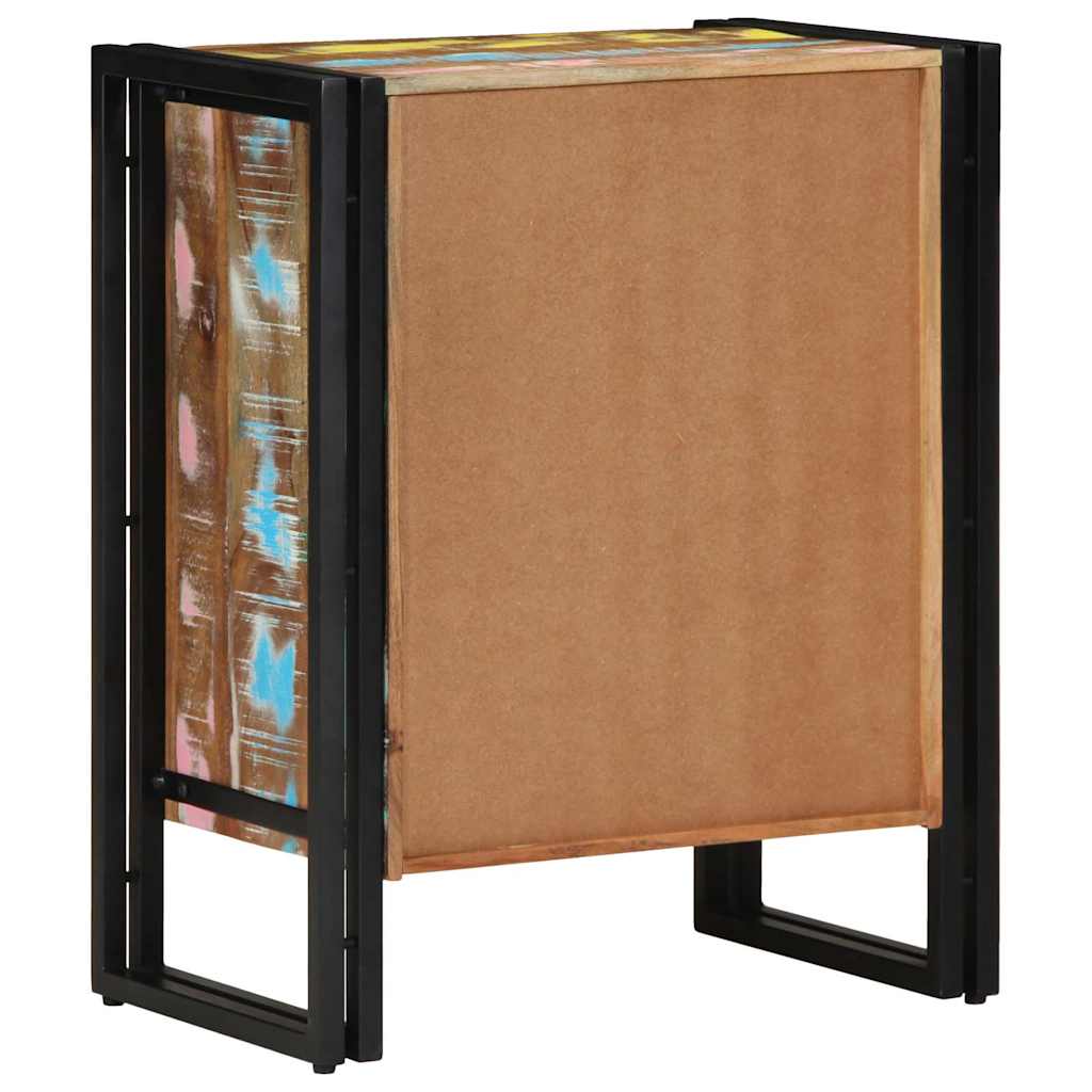 Schuhschrank mit Tür Schwarz 30 x 30 x 40 cm Massivholz Altholz