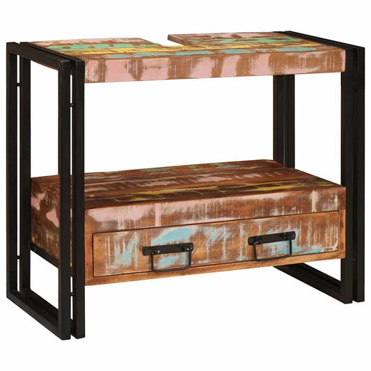Waschbeckenunterschrank Massives Reclaimed-Holz, Eisen