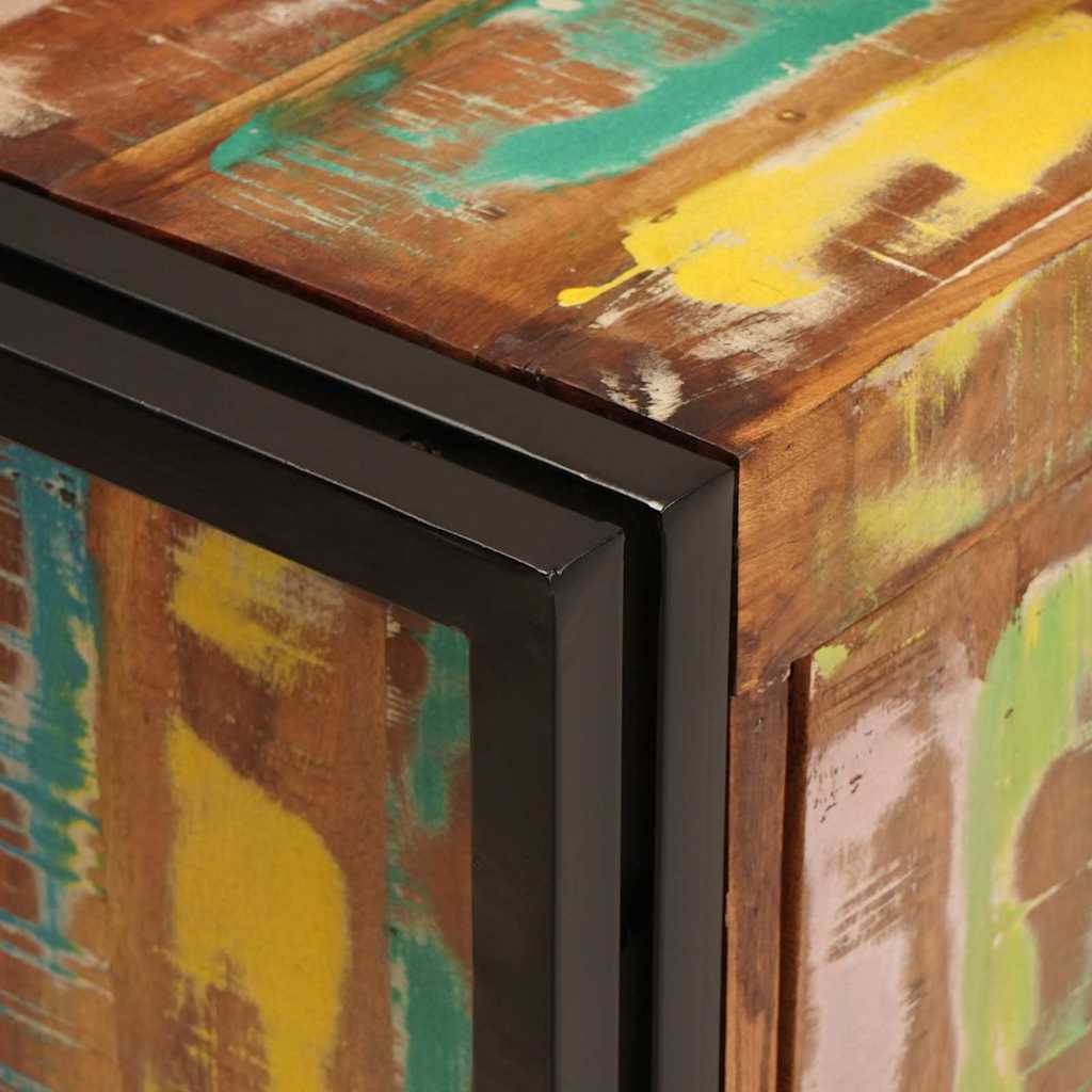 Waschbeckenunterschrank mit Tür Massives Reclaimed-Holz, Eisen