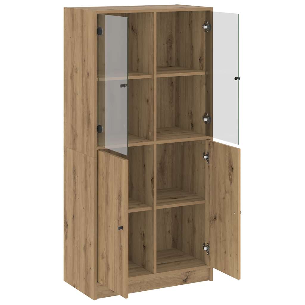 Highboard mit Türen Artisan-Eiche 68x37x142 cm Holzwerkstoff