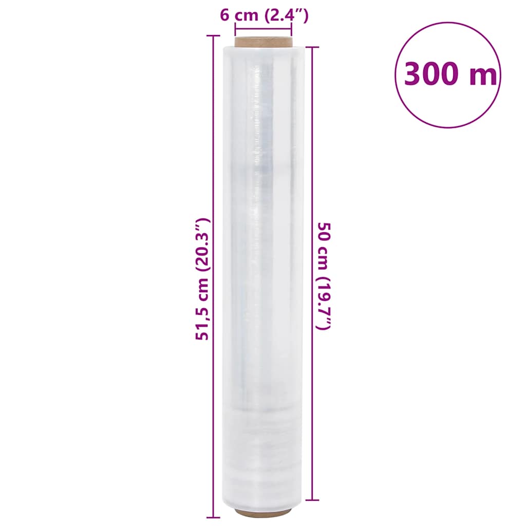 Stretchfolie 2 Stk. Transparent 30 μm 50 cm x 300 m