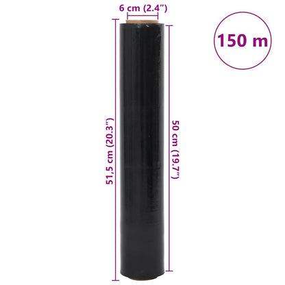Stretchfolie 2 Stk. Schwarz 30 μm 50 cm x 150 m