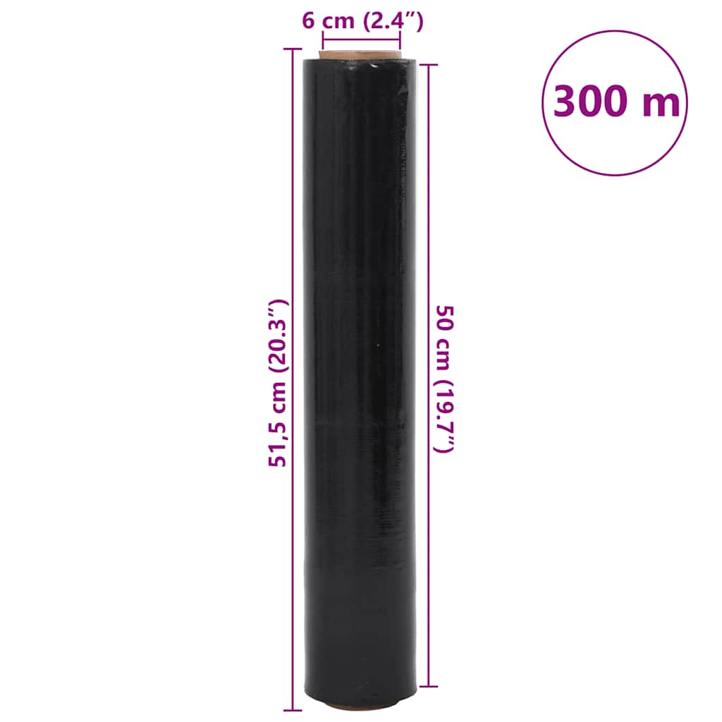 Stretchfolie 2 Stk. Schwarz 20 μm 50 cm x 300 m