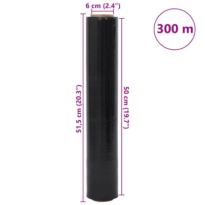 Stretchfolie 2 Stk. Schwarz 20 μm 50 cm x 300 m