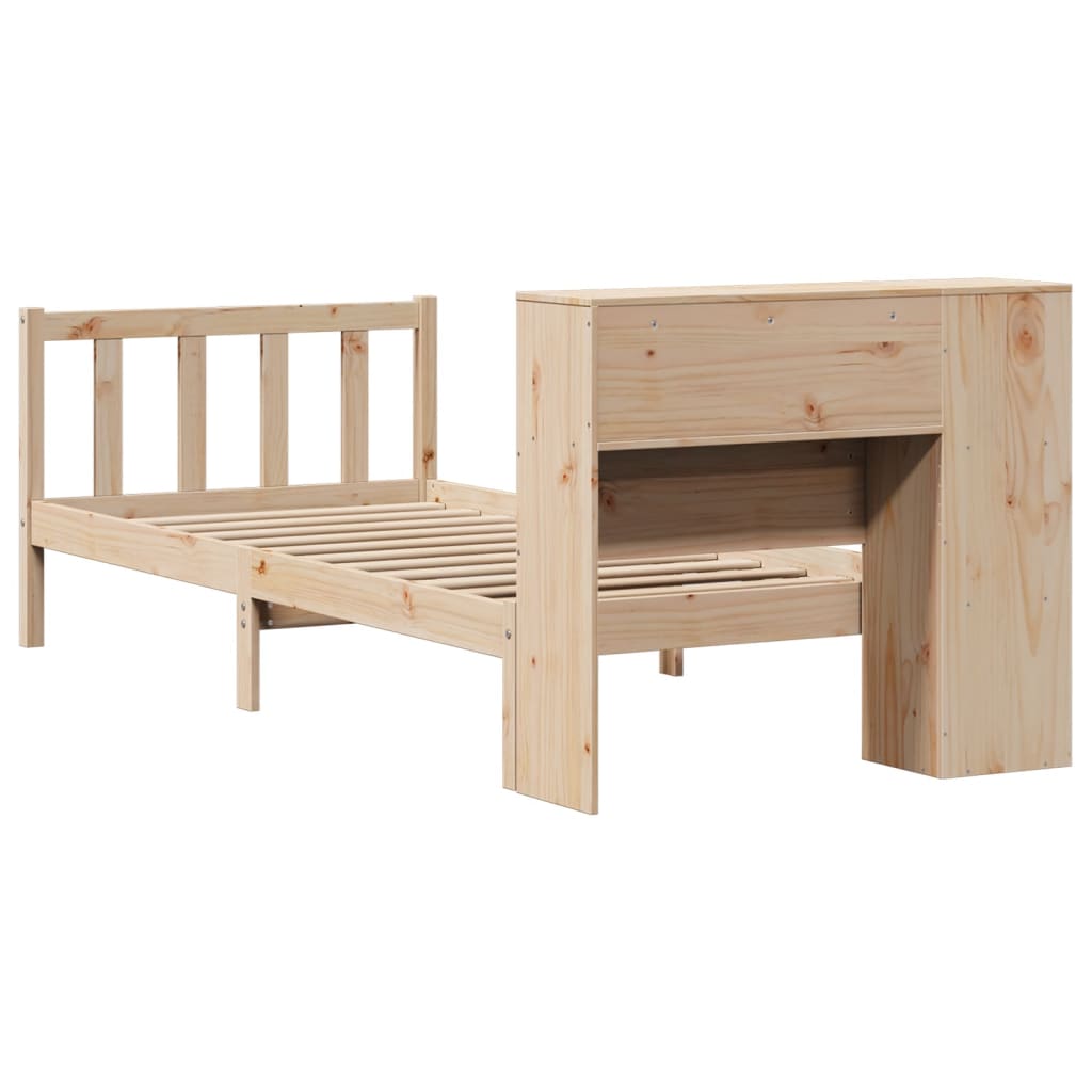Massivholzbett mit Regal ohne Matratze 90x200 cm Kiefer
