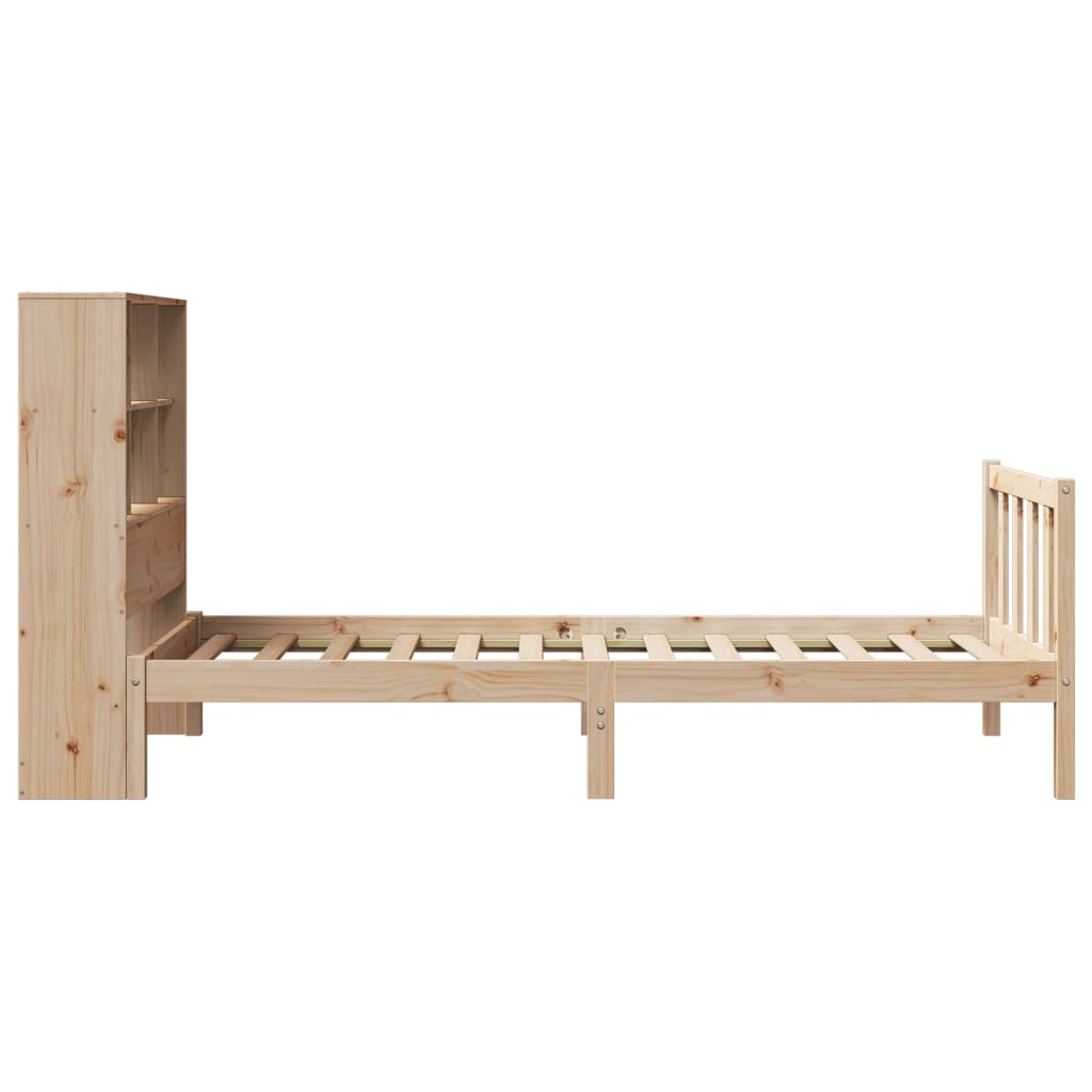 Massivholzbett mit Regal ohne Matratze 90x200 cm Kiefer