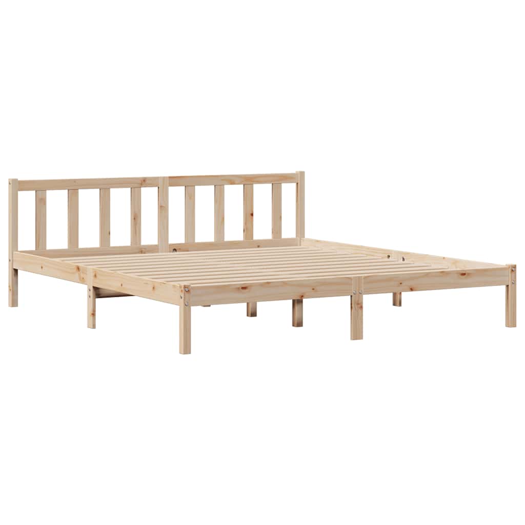 Massivholzbett mit Regal ohne Matratze 180x200 cm Kiefernholz