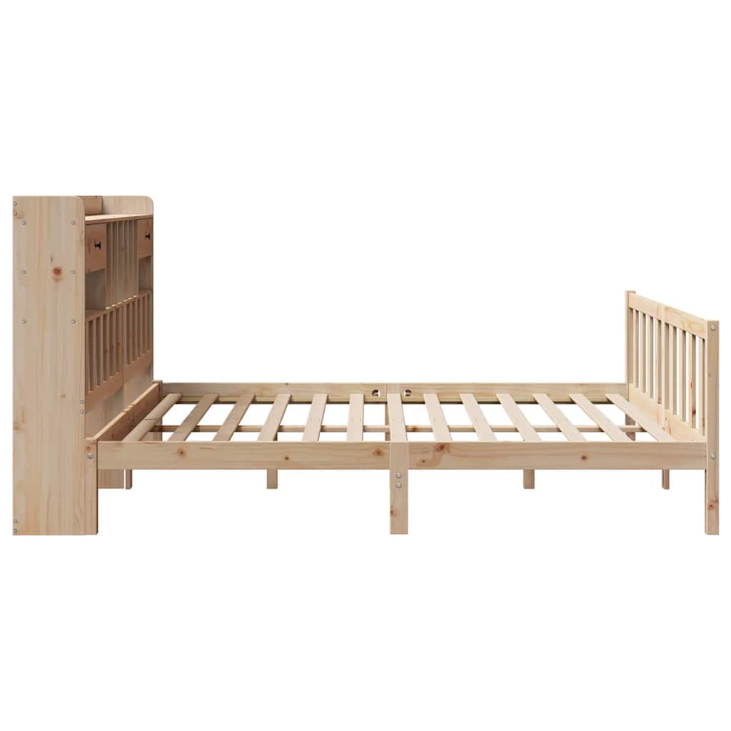 Massivholzbett mit Regal ohne Matratze 180x200 cm Kiefernholz