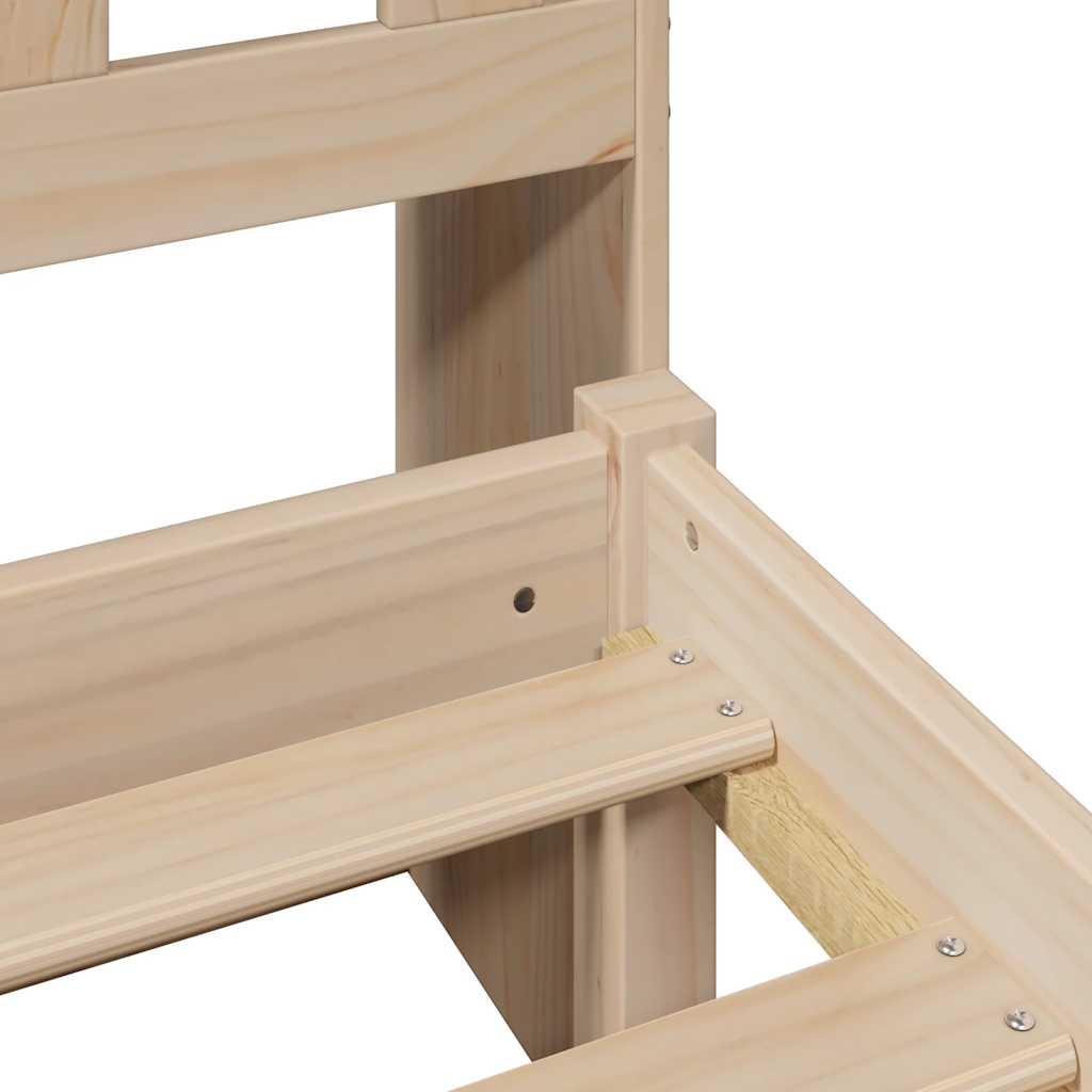 Massivholzbett mit Regal ohne Matratze 180x200 cm Kiefernholz