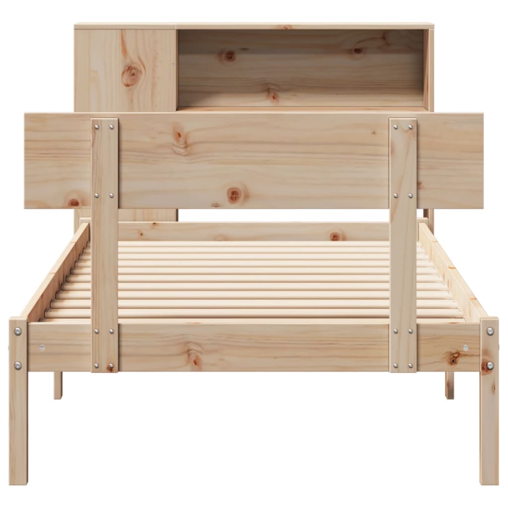 Massivholzbett mit Regal ohne Matratze 90x200 cm Kiefernholz