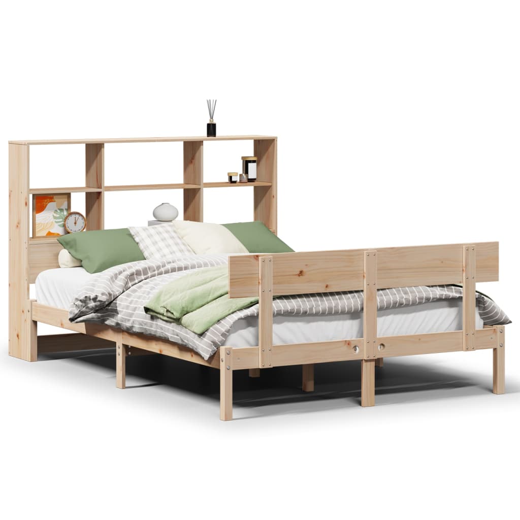 Massivholzbett mit Regal ohne Matratze 120x200 cm Kiefer