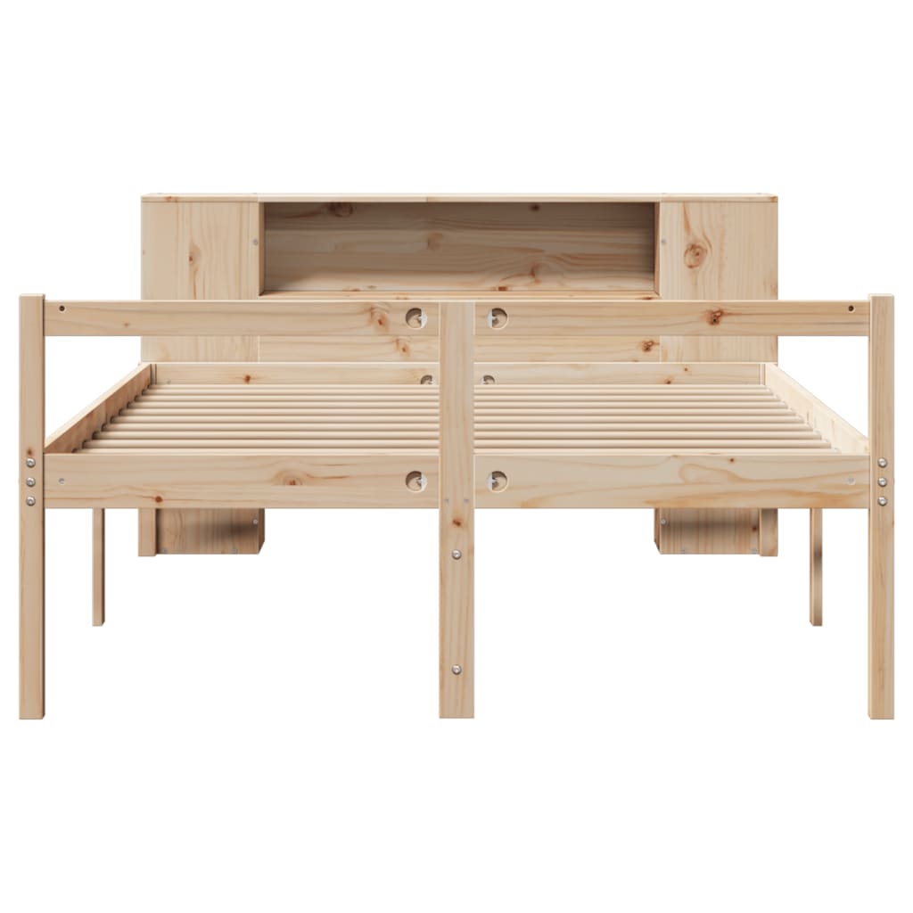 Massivholzbett mit Regal ohne Matratze 135x190 cm Kiefernholz