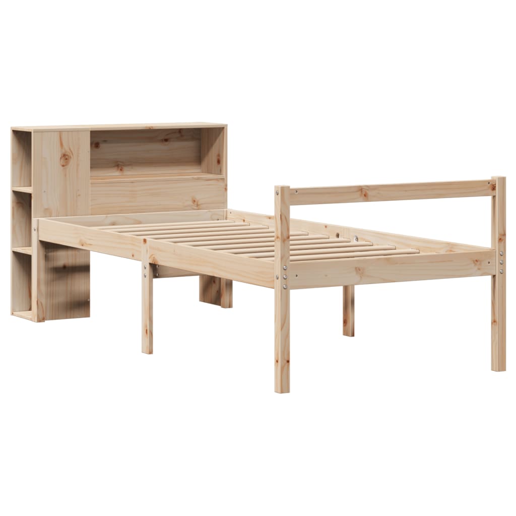 Bücherregalbett ohne Matratze 75x190 cm Massivholz Kiefer