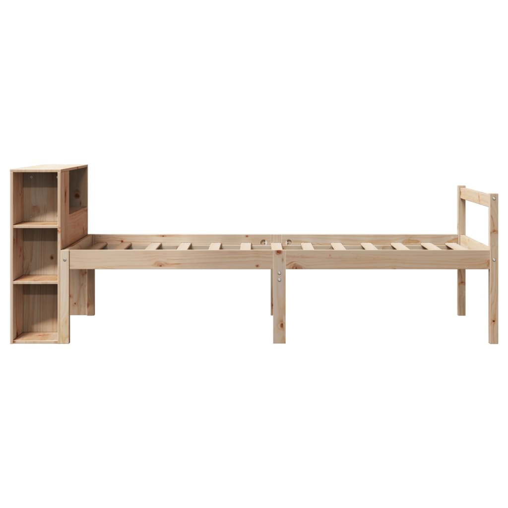 Bücherregalbett ohne Matratze 75x190 cm Massivholz Kiefer