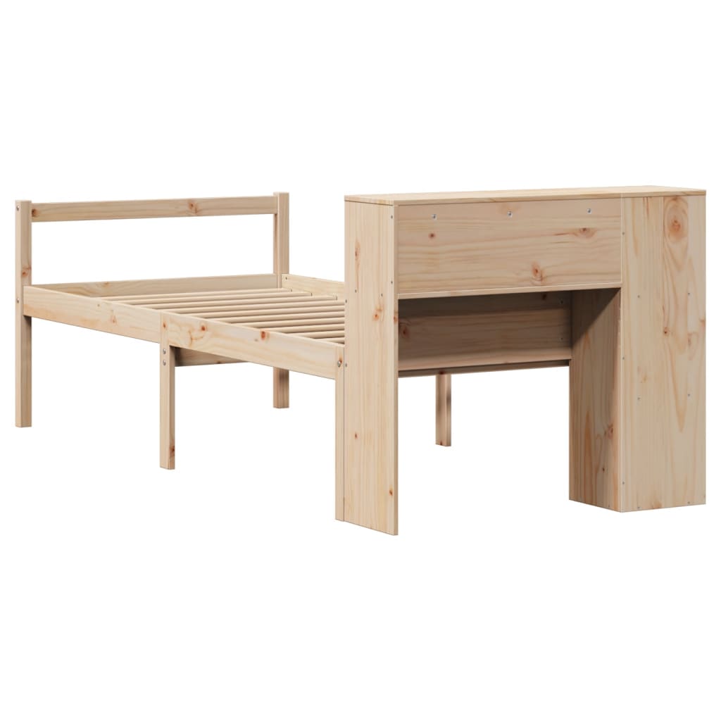 Bücherregalbett ohne Matratze 75x190 cm Massivholz Kiefer