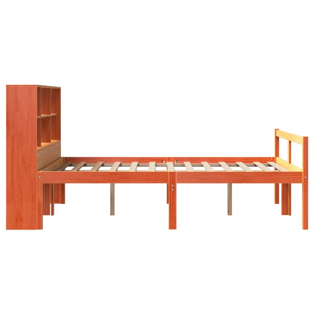 Massivholzbett ohne Matratze Wachsbraun 135x190 cm Massivholz